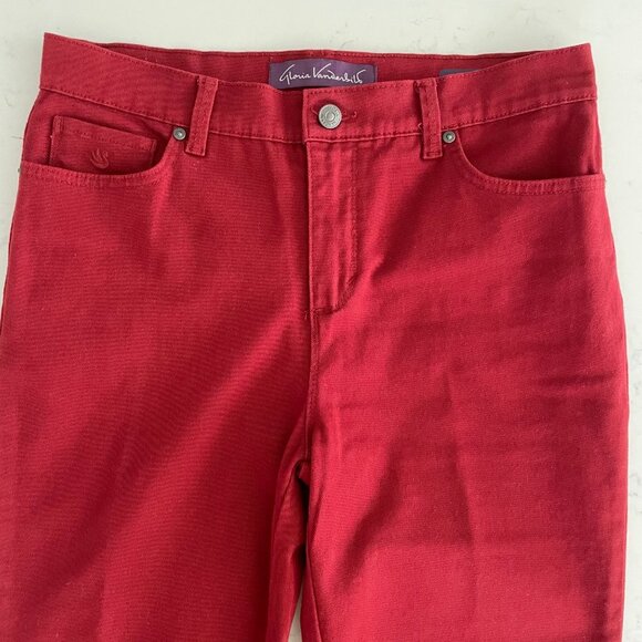 Gloria Vanderbilt Amanda 5 Pkt Straight Leg Cotton Jeans Burnt Red Sz 8P NWOT - Picture 4 of 13